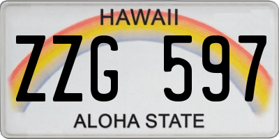 HI license plate ZZG597