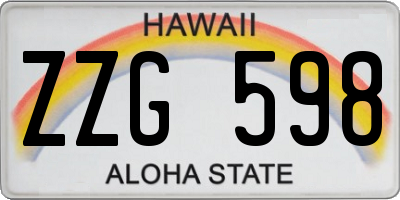 HI license plate ZZG598