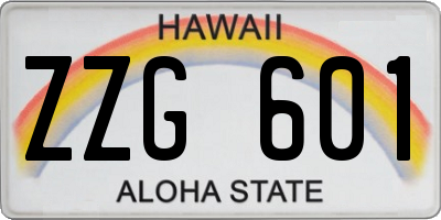 HI license plate ZZG601