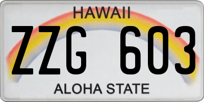 HI license plate ZZG603