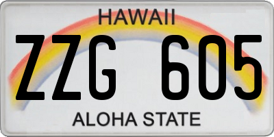 HI license plate ZZG605