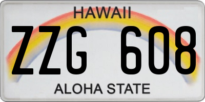 HI license plate ZZG608