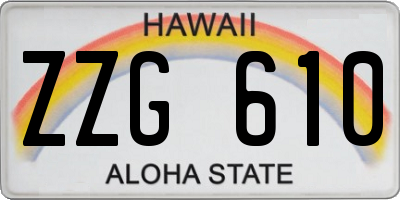 HI license plate ZZG610