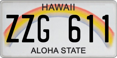 HI license plate ZZG611