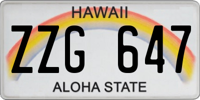 HI license plate ZZG647