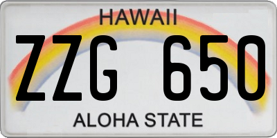 HI license plate ZZG650