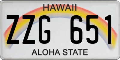 HI license plate ZZG651