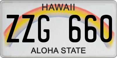 HI license plate ZZG660