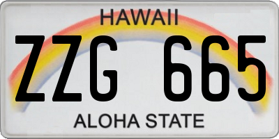 HI license plate ZZG665