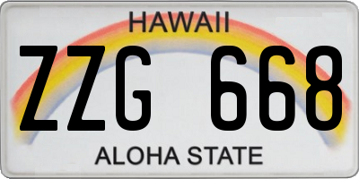 HI license plate ZZG668