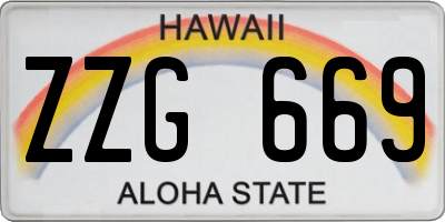 HI license plate ZZG669