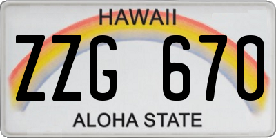 HI license plate ZZG670