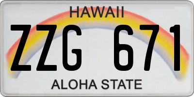 HI license plate ZZG671