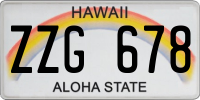 HI license plate ZZG678