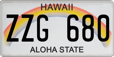 HI license plate ZZG680