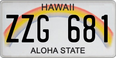 HI license plate ZZG681