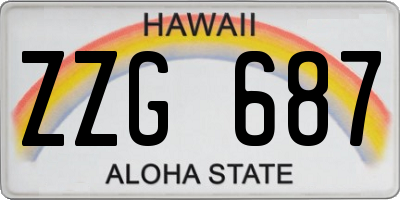 HI license plate ZZG687