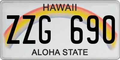 HI license plate ZZG690