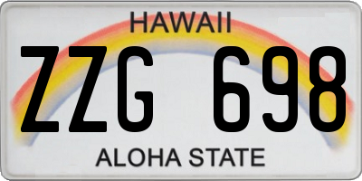 HI license plate ZZG698