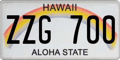 HI license plate ZZG700