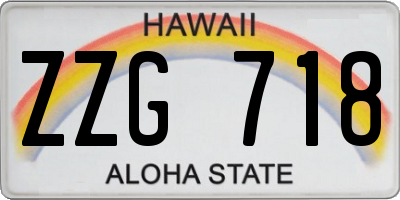 HI license plate ZZG718