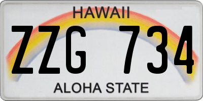 HI license plate ZZG734