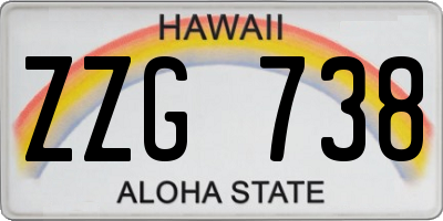 HI license plate ZZG738