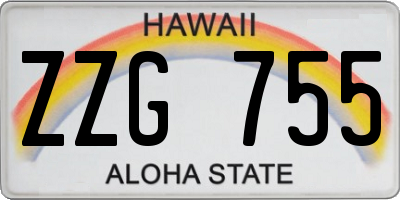 HI license plate ZZG755