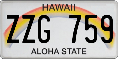 HI license plate ZZG759