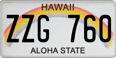 HI license plate ZZG760
