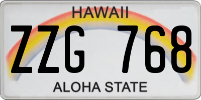 HI license plate ZZG768