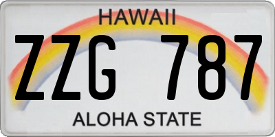 HI license plate ZZG787