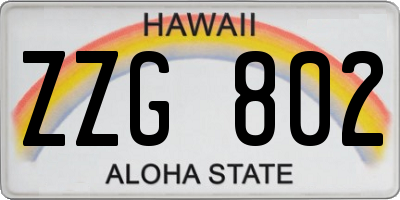 HI license plate ZZG802