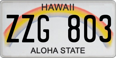 HI license plate ZZG803