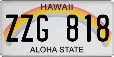 HI license plate ZZG818