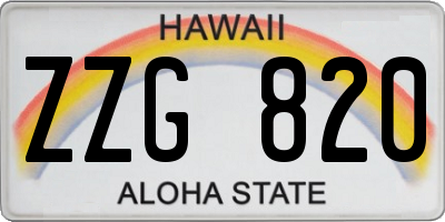 HI license plate ZZG820