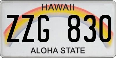 HI license plate ZZG830
