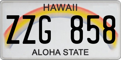 HI license plate ZZG858