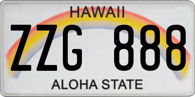 HI license plate ZZG888