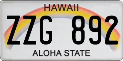 HI license plate ZZG892