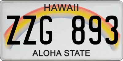 HI license plate ZZG893