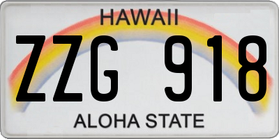HI license plate ZZG918