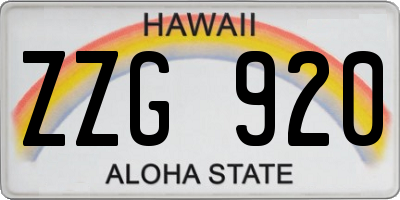 HI license plate ZZG920