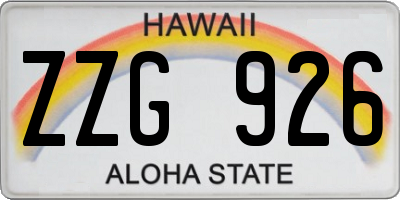 HI license plate ZZG926