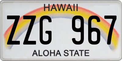 HI license plate ZZG967