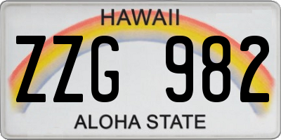 HI license plate ZZG982