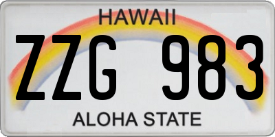 HI license plate ZZG983
