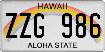 HI license plate ZZG986
