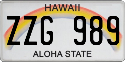 HI license plate ZZG989