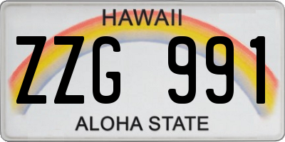 HI license plate ZZG991